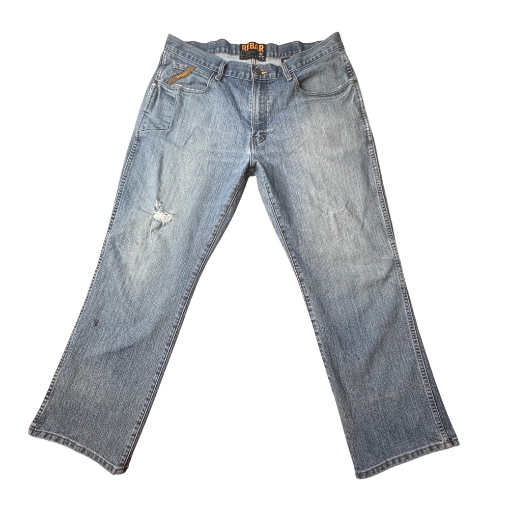 Ariat M4 Jeans Mens 36x30 (38x29) Blue Rebar Low Rise Bootcut Work Denim 1001622